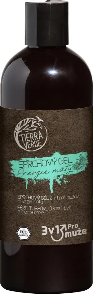 Tierra Verde  Gel de ducha 3 en 1 para hombre Energy de menta botella 500 ml