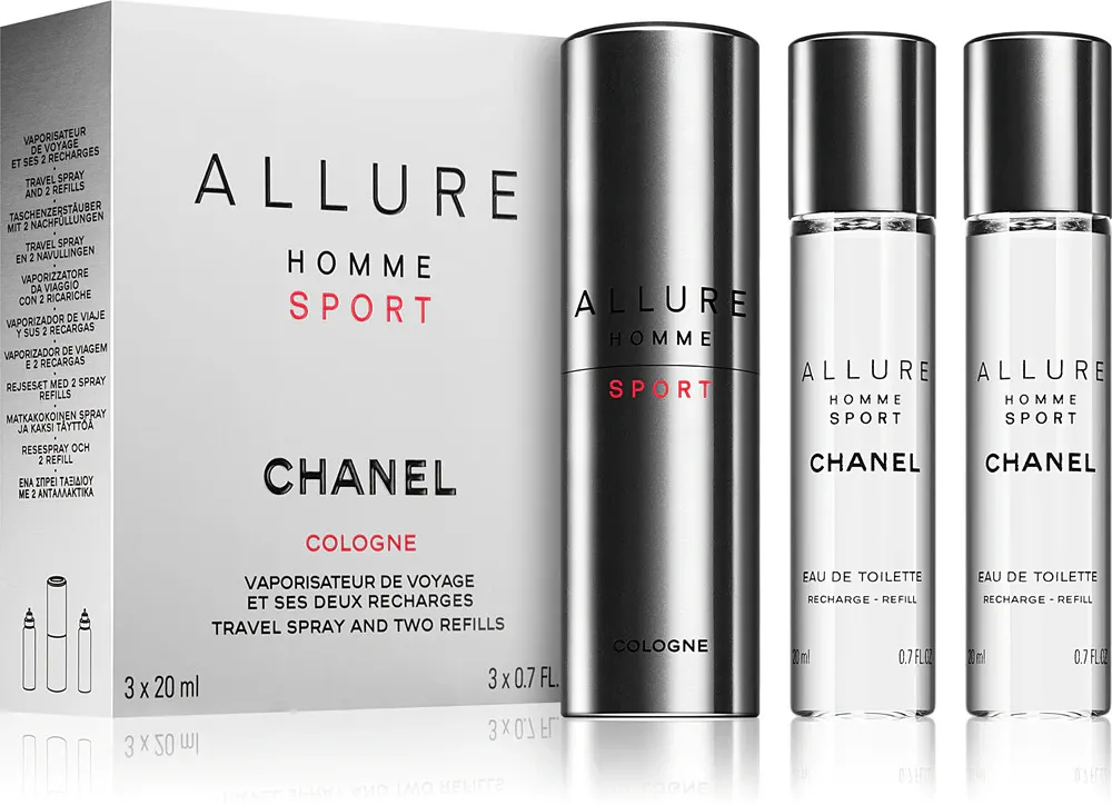 Allure Homme Sport EDC recargable 20 ml + recarga EDC 2 x 20 ml M 60 ml