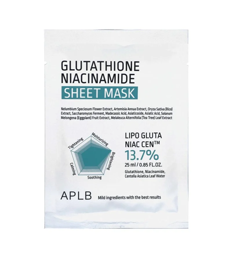 Mascarilla en lámina de Glutatión y Niacinamida hidratante e iluminadora 25 ml