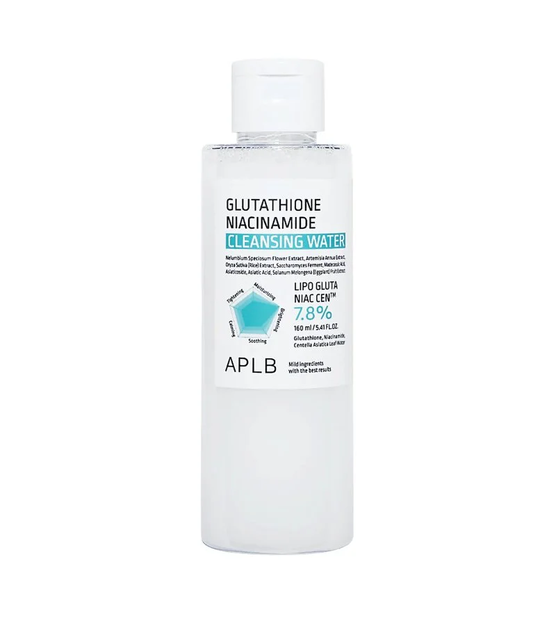 Agua limpiadora con glutatión y niacinamida, agua micelar hidratante e iluminadora 160 ml