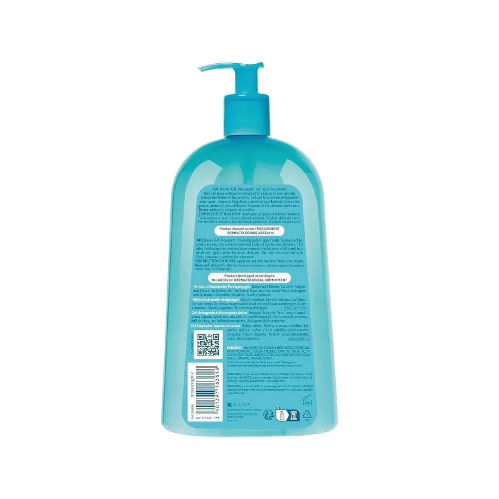 ABCDerm Gel Moussant gel limpiador suave para niños 1000 ml