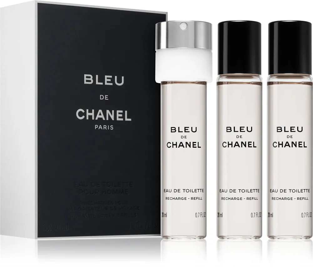 Bleu de Chanel EDT recarga 2 x 20 ml + EDT recarga con vaporizador 20 ml M 60 ml