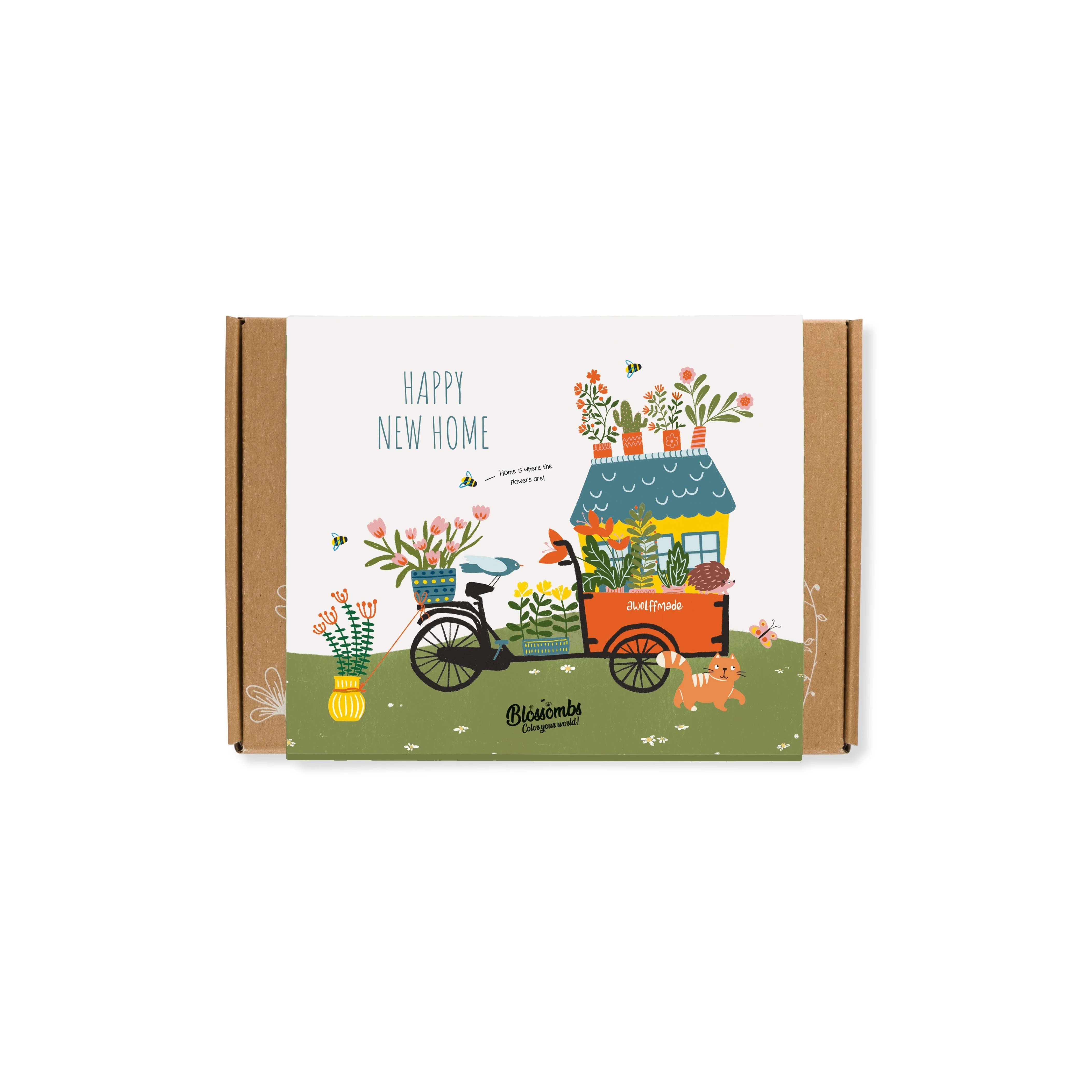 Blossombs Bombas de semillas - Set de regalo pequeño - Feliz nuevo hogar (7 uds) - un regalo original y práctico, todo en uno