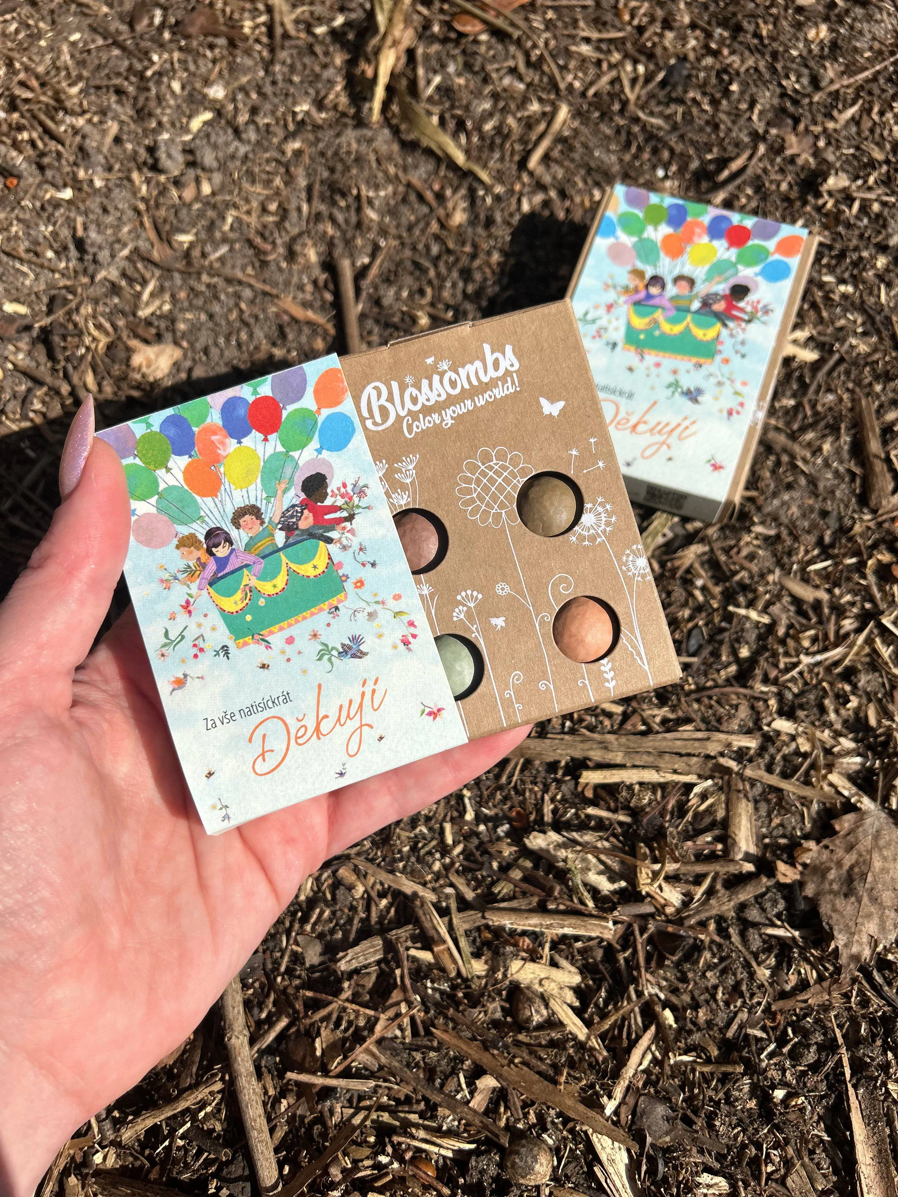Blossombs Bombas de semillas - Set de regalo mini - Mil gracias por todo (4 uds) - regala una flor de forma diferente