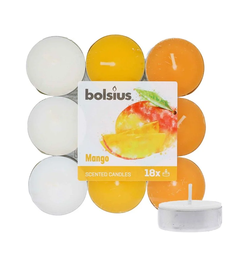 Velas de té perfumadas Mango 4 h 18 uds.