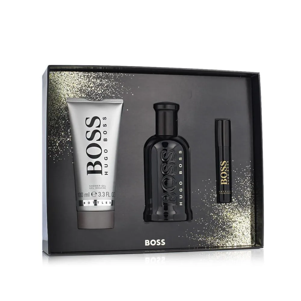 Boss Boss Bottled Perfume 100 ml + Perfume MINI 10 ml + Gel de ducha perfumado para hombre