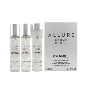 Chanel Allure Homme Sport EDT recarga 2 x 20 ml + EDT recarga con atomizador 20 ml M