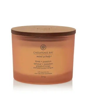 Vela aromática Chesapeake Bay Love + Passion con 3 mechas 312 g