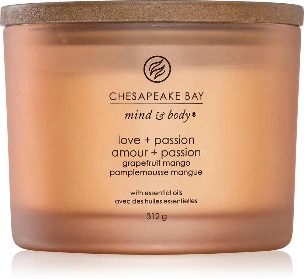Vela aromática Chesapeake Bay Love + Passion con 3 mechas 312 g