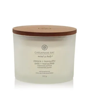 Vela aromática Chesapeake Bay Peace + Tranquility con 3 mechas 312 g