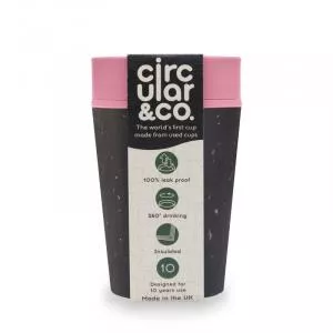 Circular Cup (227 ml) - negro/rosa - de vasos de papel desechables