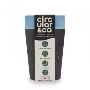 Circular Cup (227 ml) - negro/turquesa - de vasos de papel desechables