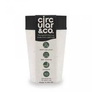 Circular Cup (227 ml) - crema/negro - de vasos de papel desechables