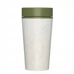 Circular Cup (340 ml) - crema/verde - en vasos de papel desechables