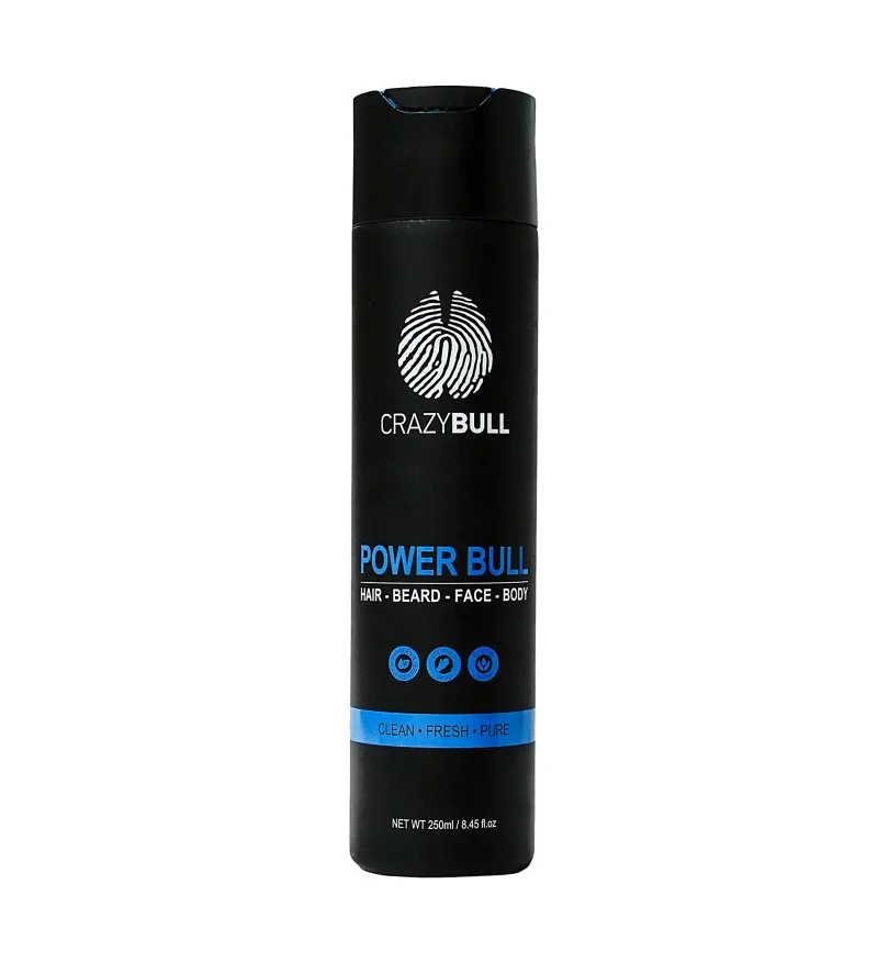 Power Bull Hair-Beard-Face-Body champú multifuncional 4 en 1 para cabello, barba, rostro y cuerpo 250 ml