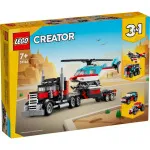 Creator 3 en 1 31146 Camión de plataforma y helicóptero