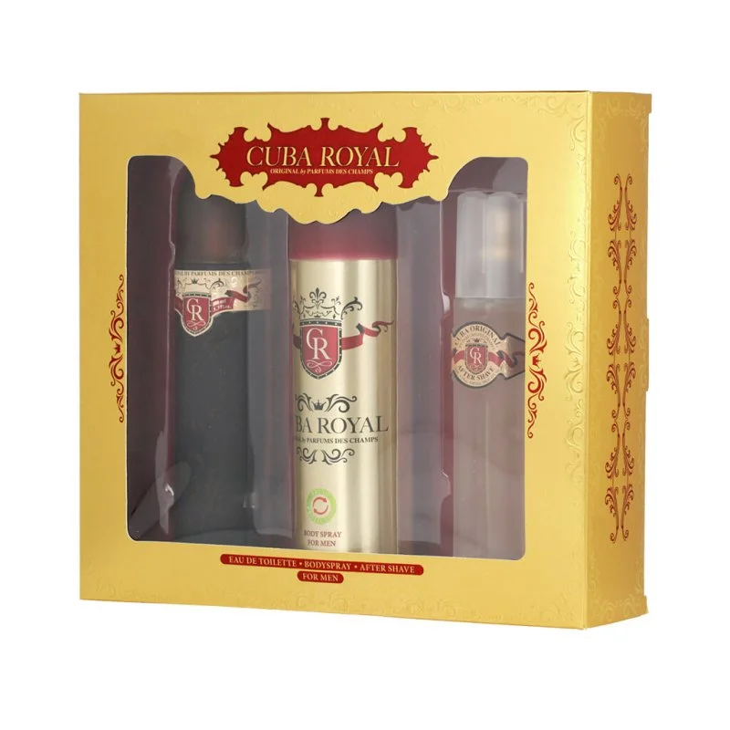 Cuba Royal Eau de Toilette para hombre 100 ml + Loción After Shave 100 ml + Desodorante en spray