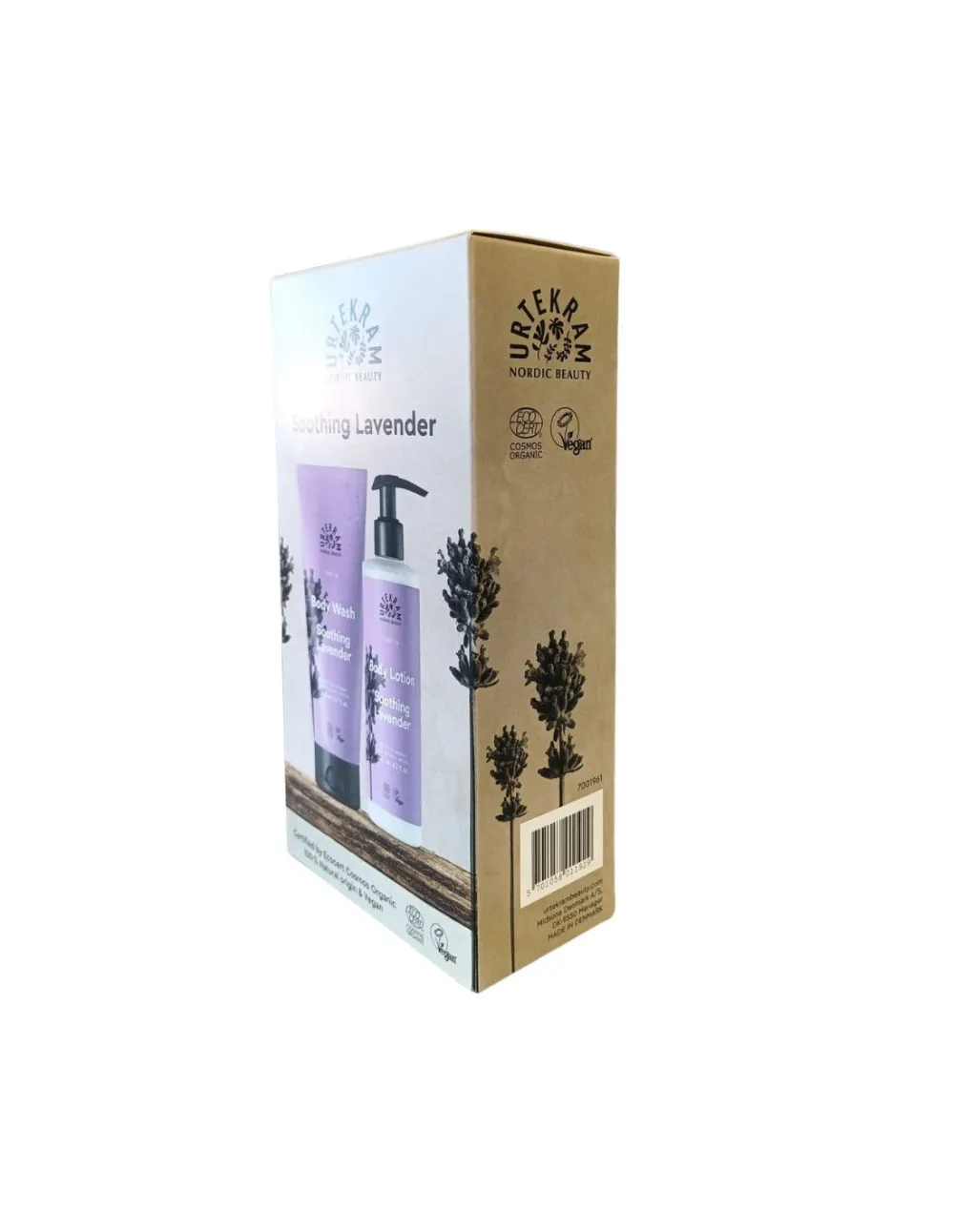 Urtekram Set de regalo de gel de ducha y loción corporal calmante de lavanda