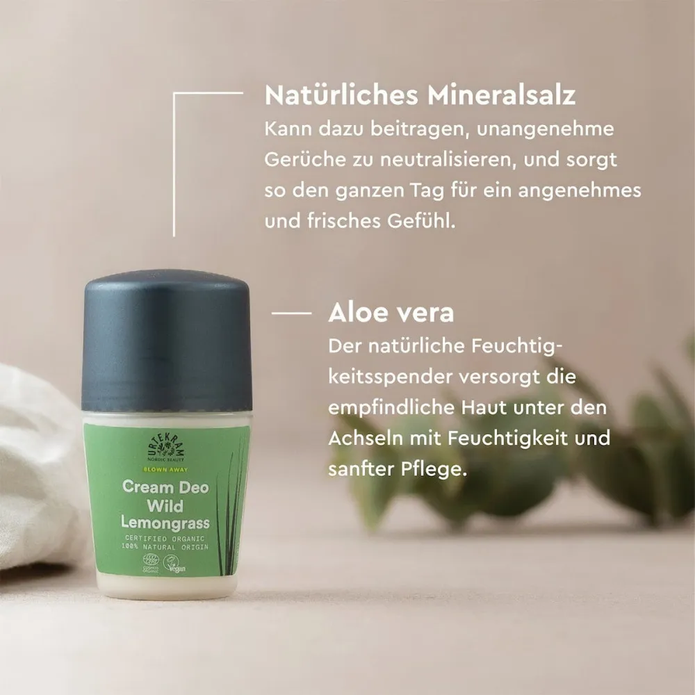 Urtekram Desodorante roll on crema hierba limón 50 ml BIO