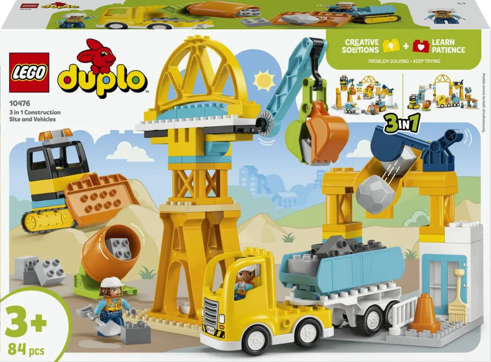 DUPLO® 10476 Obra de construcción y vehículos 3 en 1