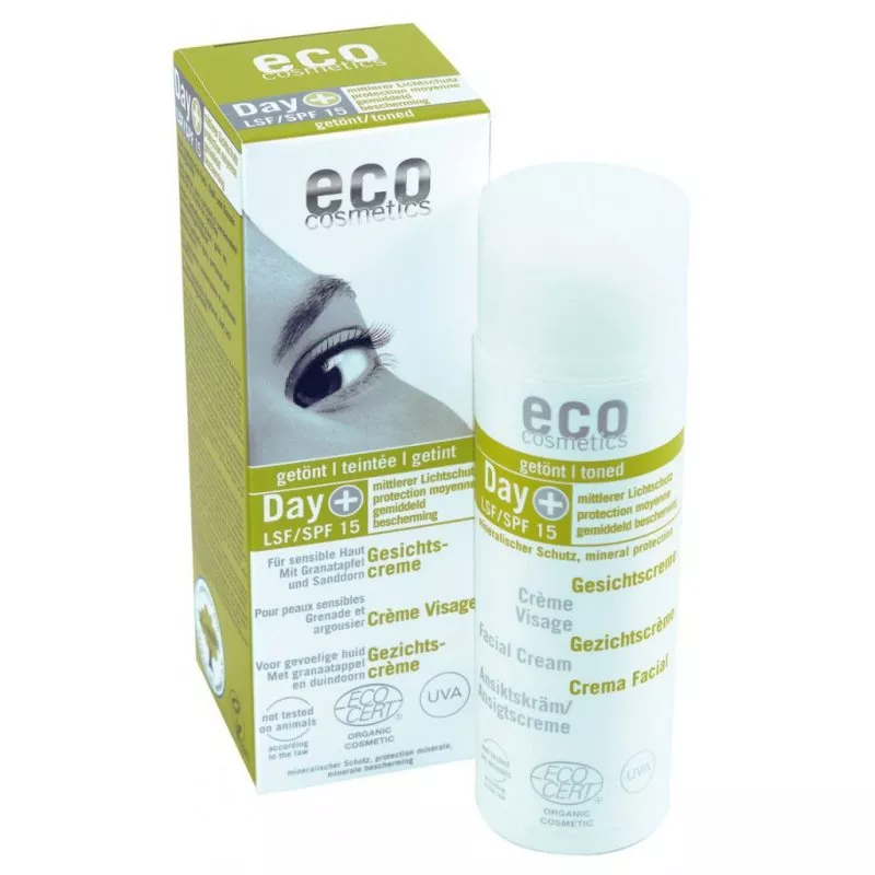 Eco Cosmetics Protector solar de día con tinte y SPF 15 BIO (50 ml)
