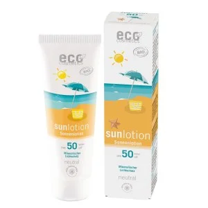 Eco Cosmetics Leche solar Neutral sin perfume SPF 50 BIO (125 ml) - con filtros minerales naturales