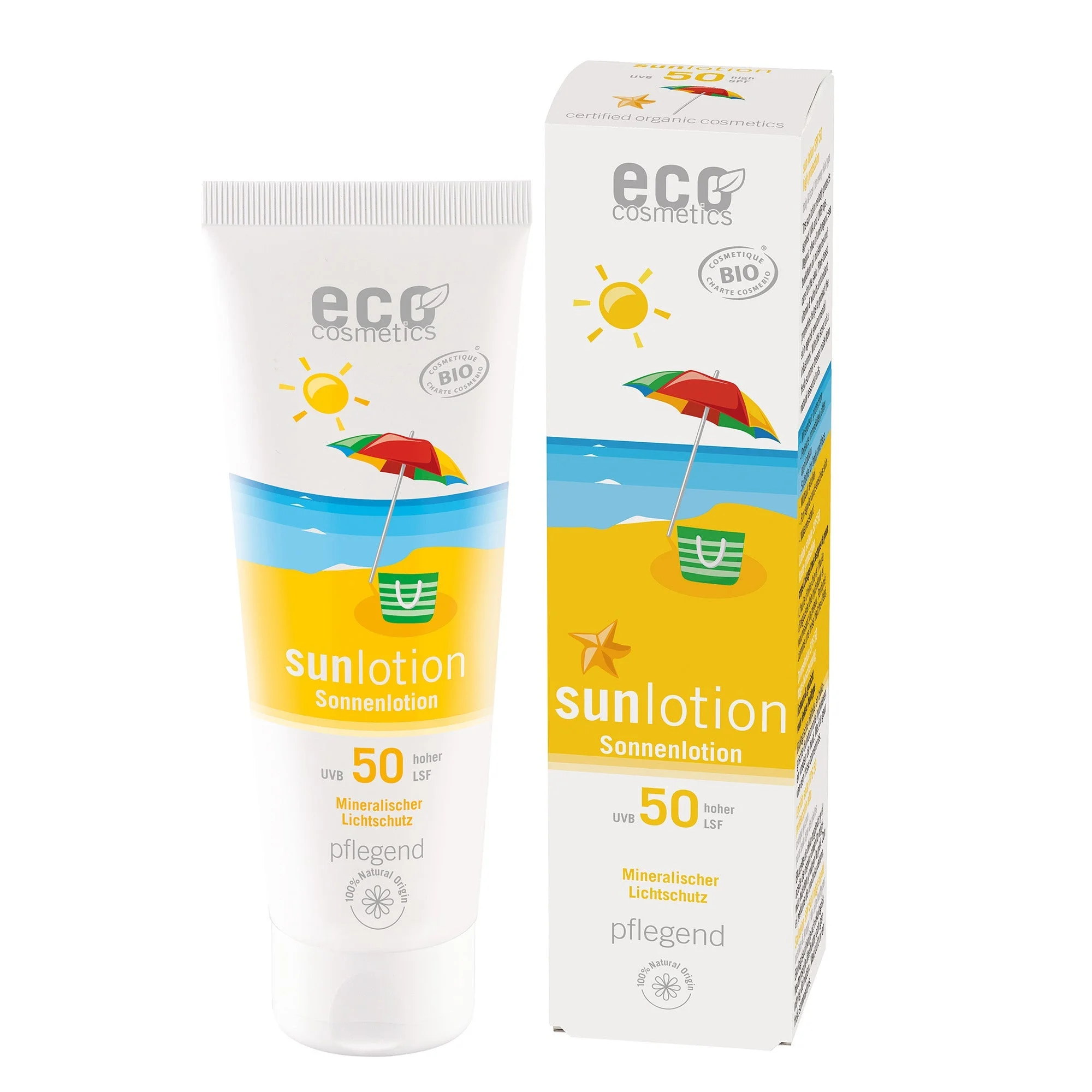 Eco Cosmetics Leche solar SPF 50 BIO (125 ml) - con filtros minerales naturales