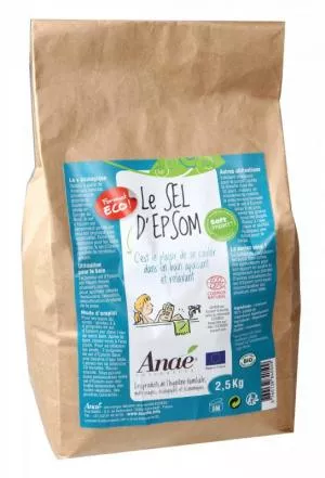 Ecodis Anaé by Epsom salt (bolsa de 2,5 kg) - para el baño, el exfoliante y el jardín