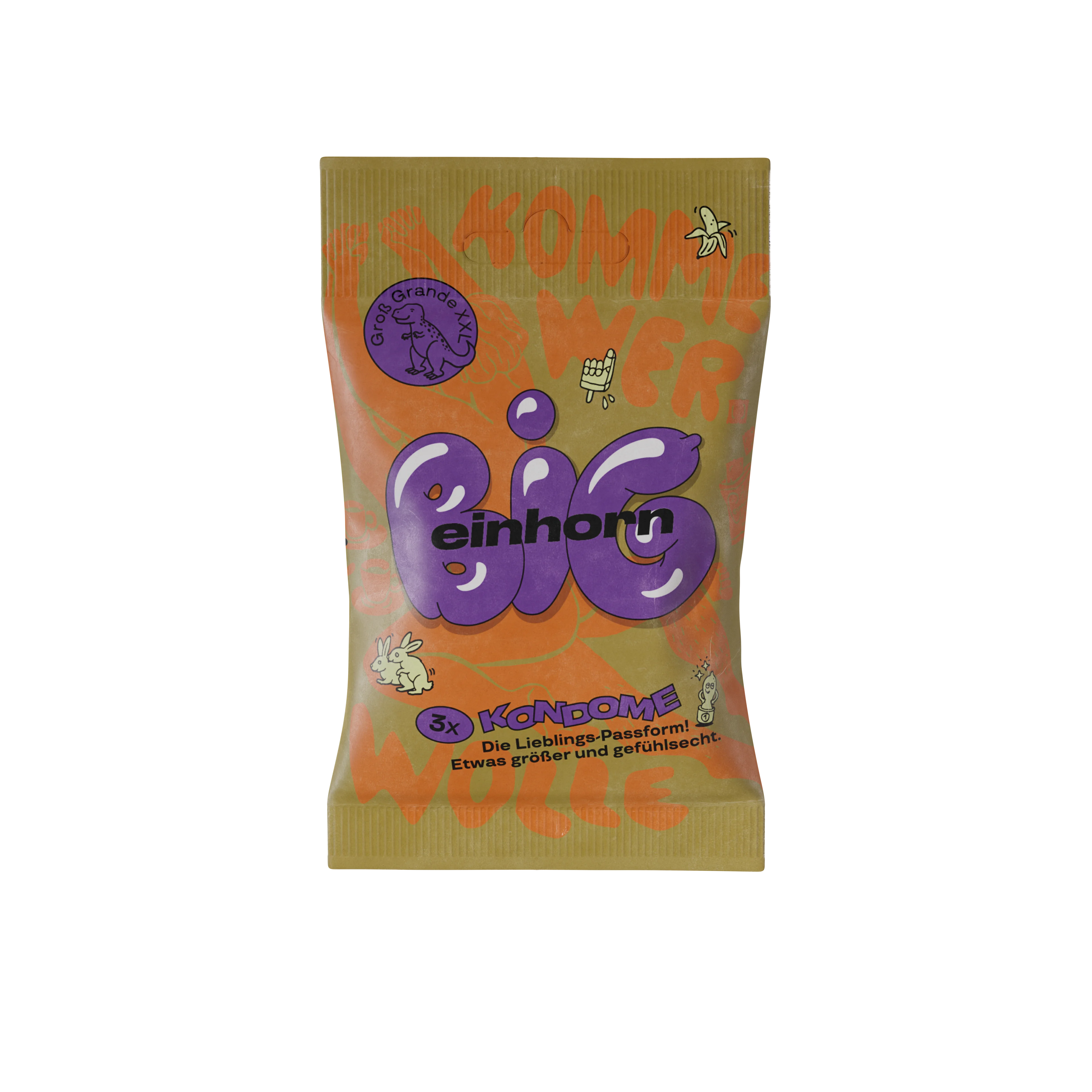 Einhorn Preservativos Big 3 uds - veganos, sin perfume