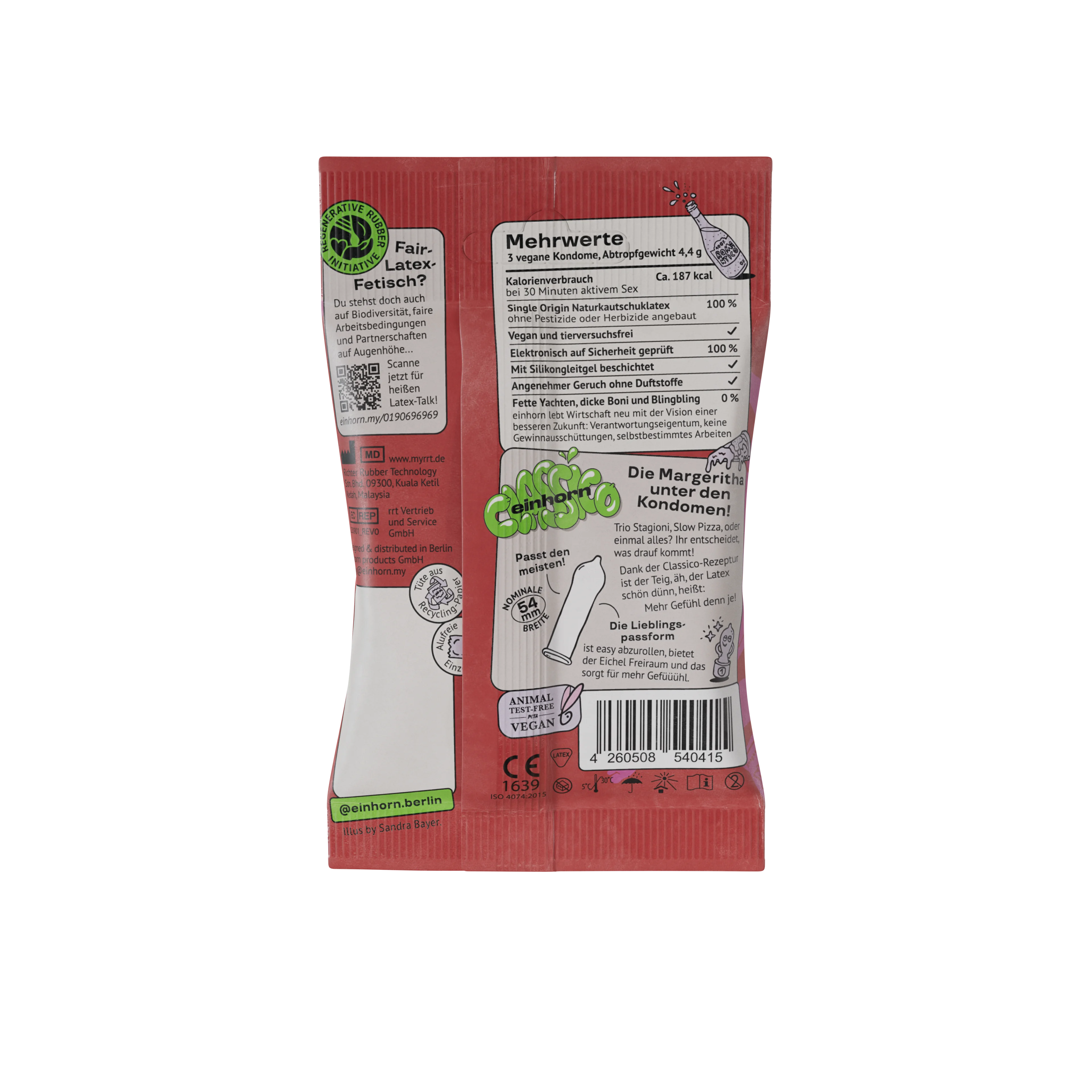Einhorn Preservativos Classic 3 uds - veganos, sin perfume