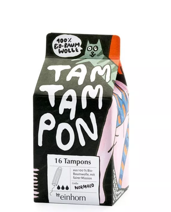 Einhorn TamTampon Normalo tampones (16 piezas) - algodón orgánico hipoalergénico