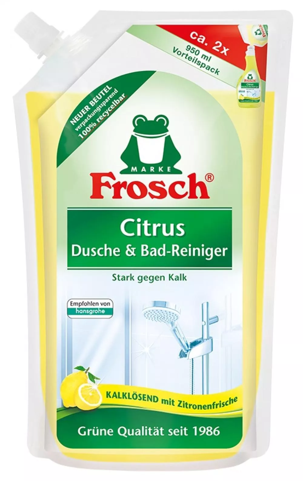 Frosch EKO Limpiador de baño y ducha con limón - recambio (950 ml)