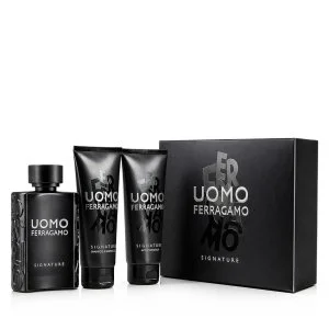 Salvatore Ferragamo Uomo Signature Eau de Parfum para hombre 100 ml + bálsamo after shave 100 ml + champú y gel de ducha para hombre