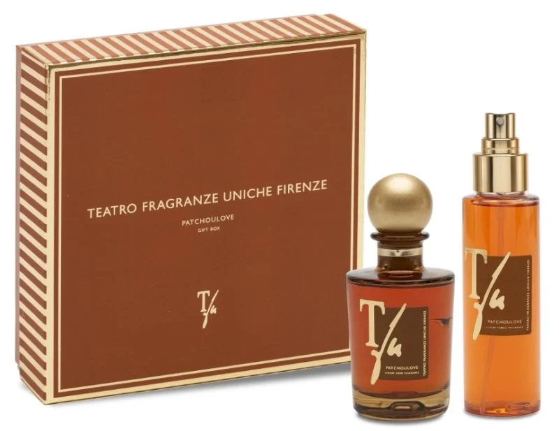 Caja Patchoulove Varillas 100 ml Fragancia para el Hogar + Spray 100 ml Fragancia para Tejidos