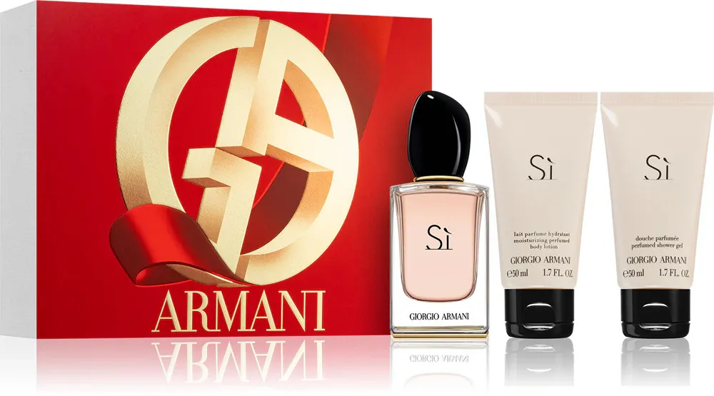 Sì set de regalo para mujeres agua de perfume 50 ml + gel de ducha 50 ml + loción corporal 50 ml 50 ml + sprchový gel 50 ml + tělové mléko 50 ml