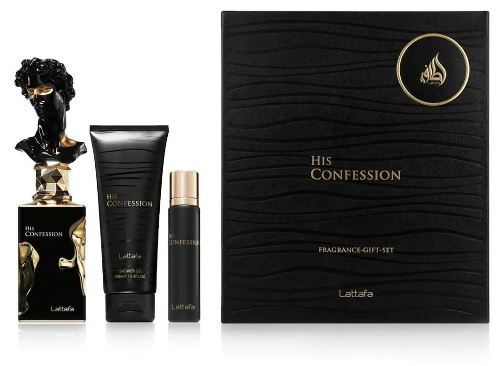 His Confession 100 ml + EDP mini 12 ml + gel de ducha eau de parfum para hombre