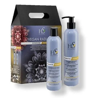 HS MILANO Set Vegan Radiance Reconstruction Champú de mantenimiento Phytostructure 350 ml + acondicionador efecto sellado Phytostructure