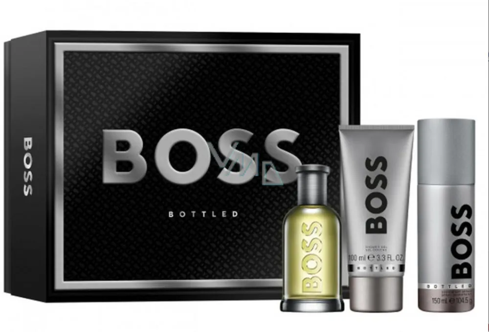 Boss Bottled set de regalo para hombres eau de toilette 100 ml + gel de ducha 100 ml + desodorante en spray 150 ml 100 ml + sprchový gel 100 ml + deosprej 150 ml