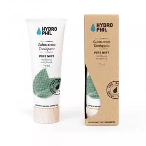 Hydrophil Pasta de dientes con flúor de menta (75 ml) - en un tubo de madera de abeto