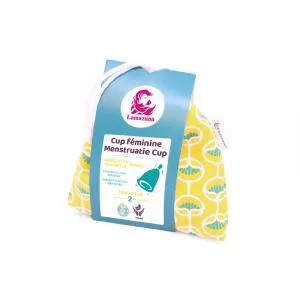 Lamazuna Copa menstrual higiénica, talla 2, funda amarilla