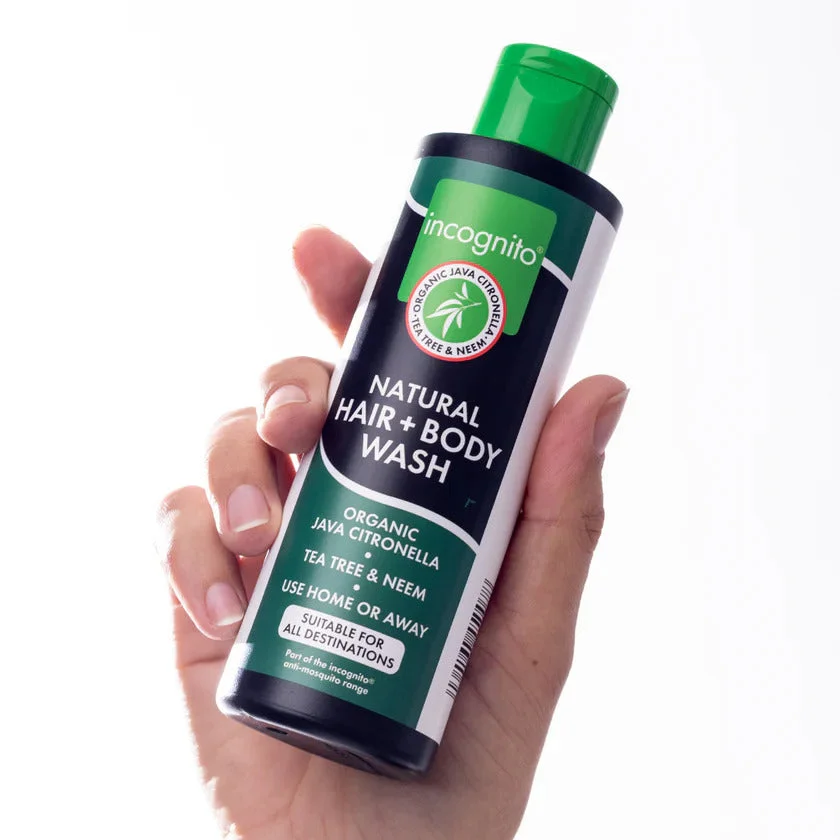 Incognito Champú protector para cabello y cuerpo con citronela de Java (200 ml) 100 ml - no agrada a los insectos molestos ni a los piojos