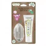 Jack n Jill Action set Pasta de dientes infantil - sin sabor (50 g) Cepillo de dientes infantil de silicona para dedo - set con descuento