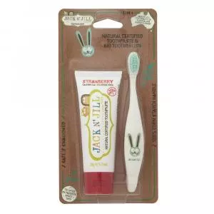  Action set Pasta de dientes infantil - Fresa (50 g) Cepillo de dientes infantil Conejito - set con descuento
