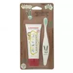 Jack n Jill Action set Pasta de dientes infantil - Fresa (50 g) Cepillo de dientes infantil Conejito - set con descuento