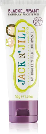Jack n Jill Pasta de dientes para niños - fresa BIO (50 g) - sin flúor, con extracto de caléndula ecológico