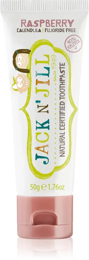Jack n Jill Pasta de dientes para niños - fresa BIO (50 g) - sin flúor, con extracto de caléndula ecológico