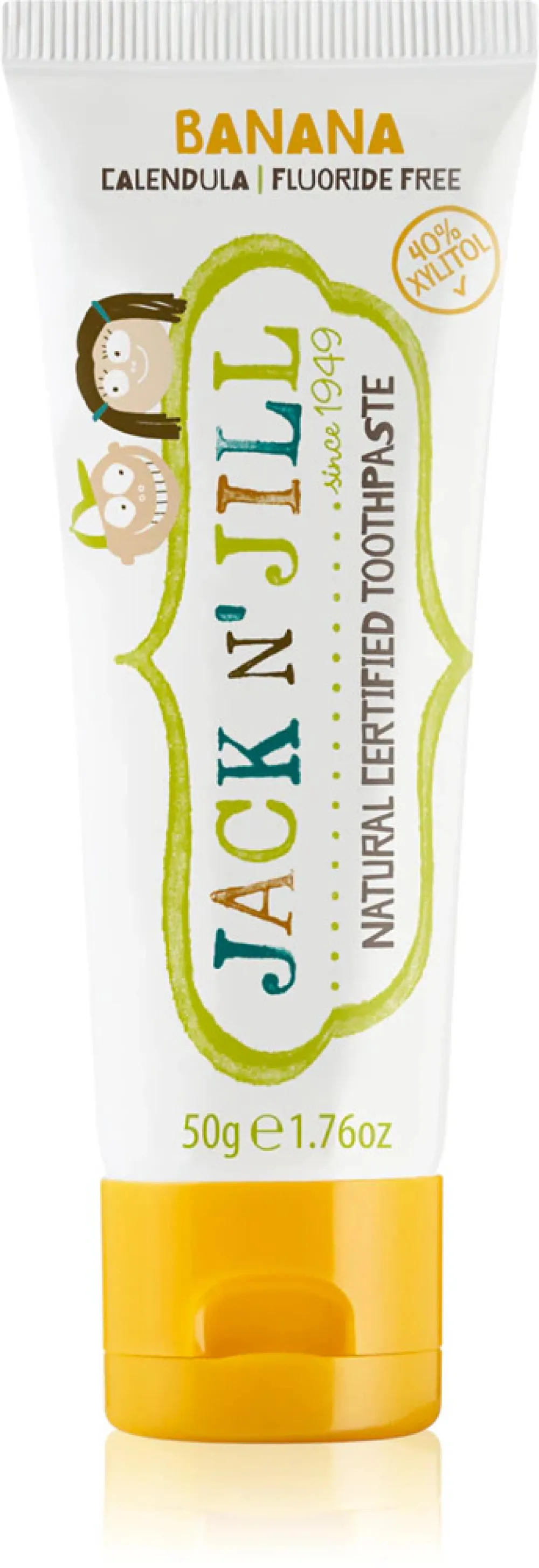 Jack n Jill Pasta de dientes para niños - fresa BIO (50 g) - sin flúor, con extracto de caléndula ecológico