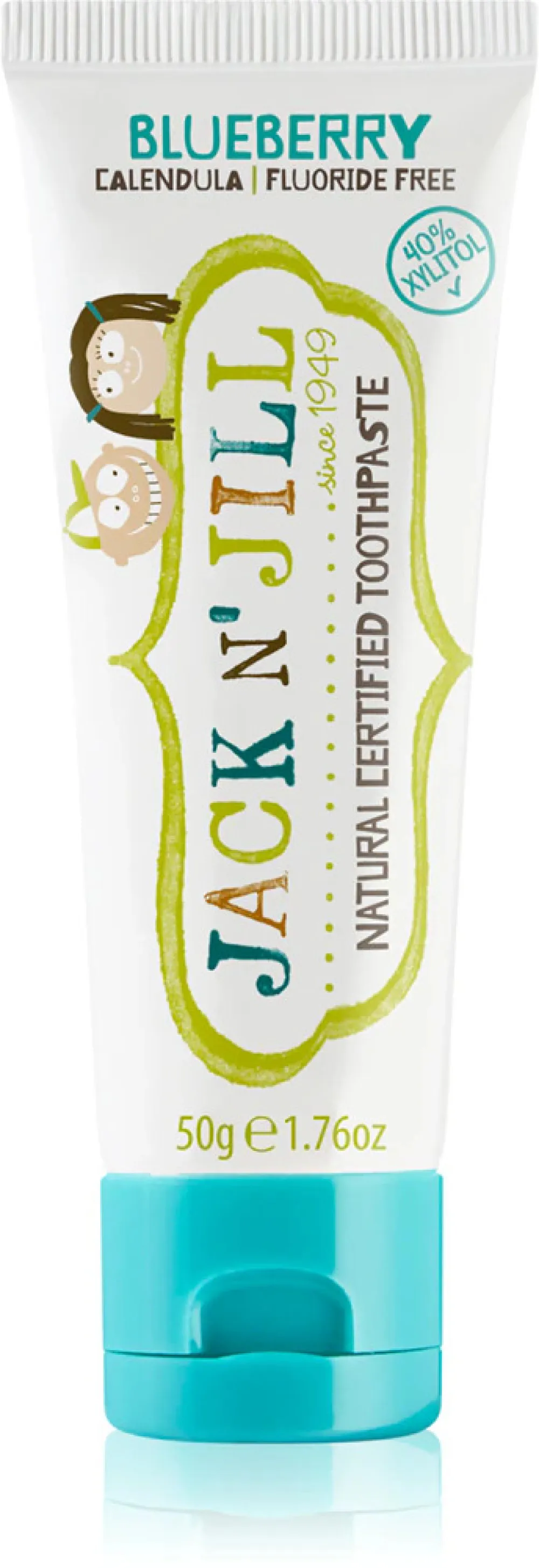 Jack n Jill Pasta de dientes para niños - fresa BIO (50 g) - sin flúor, con extracto de caléndula ecológico