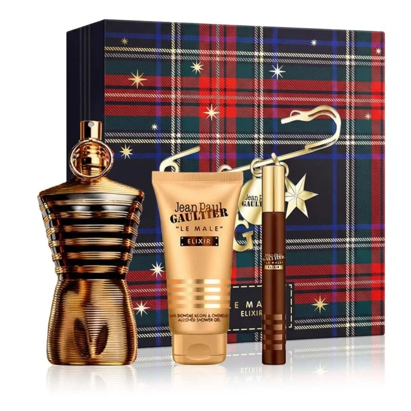 Le Male Elixir 125 ml + Perfume MINI 10 ml + Gel de ducha perfumado para hombre 75 ml