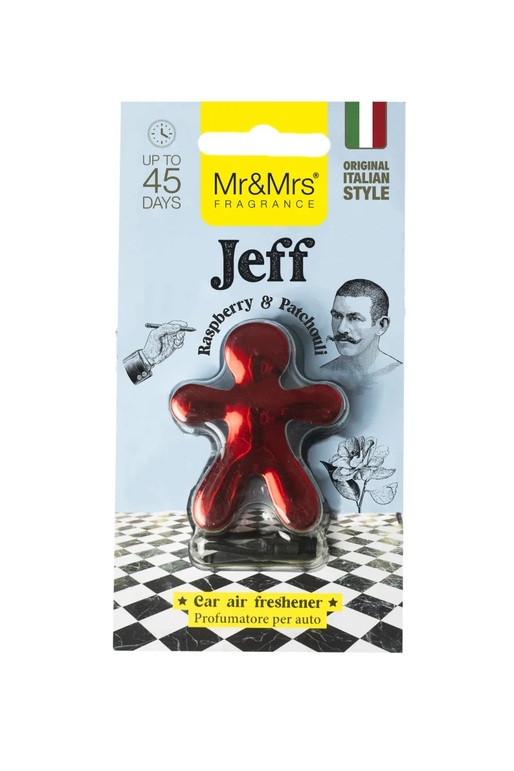 Jeff Chrome Frambuesa y pachulí ambientador para coche rojo